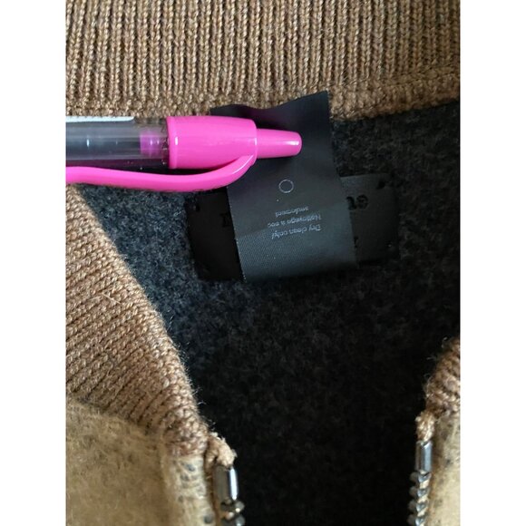 rag & bone Recycled Wool Bomber Poncho One Size Camel Brown Made in Italy - Picture 9 of 11